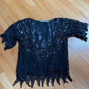 SWEE LO Sequined top made in India vintage M